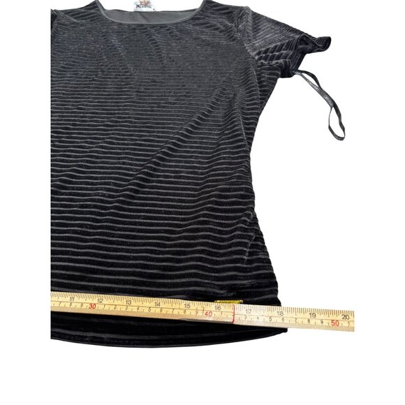 Calvin Klein Black Striped Short Sleeve Top L - Picture 9 of 9